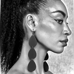 Black Geometric Dangle Earrings